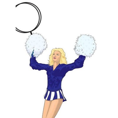 Cheerleader Keychain w/Mirrored Back (12 Square Inch)