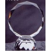 Crystal Faceted Circle Award (4"x5"x2½")