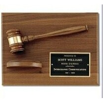 Walnut Gavel Plaque w/ Sound Block (9"x12")