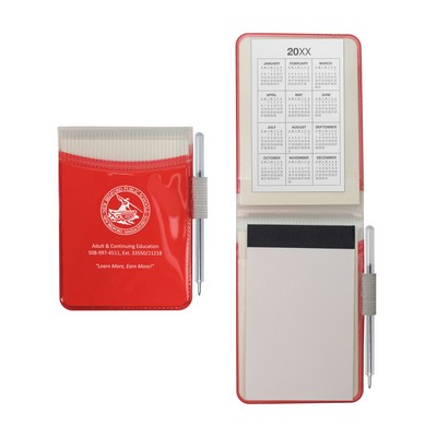 Hard Cover Memo Book w/ Pad & Matching Pen (30 Page Insert)