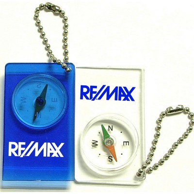 Compass Keychain w/ Bead Chain