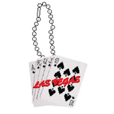 Spades Royal Flush Key Chain w/ Black Back (10 Square Inch)