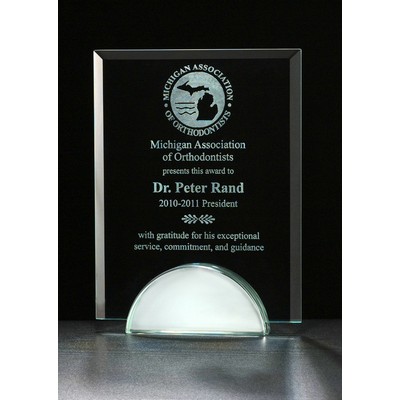 Apex Series Glass Award w/ Mirror Base (7"x9 1/4")