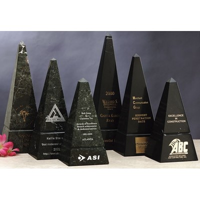 12" Black Genuine Marble Grand Obelisk Award