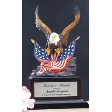 12.5" Ceramic & Cast Resin Hand Painted Eagle Award