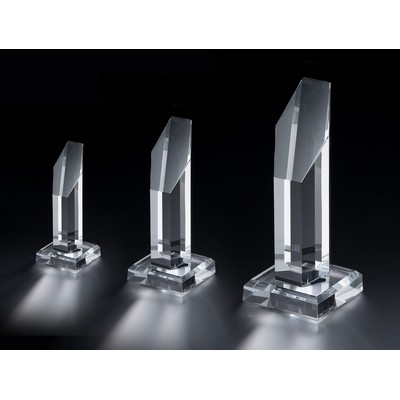 Large Fine Optical Crystal Hex Tower Award