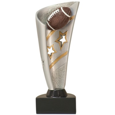 Football Banner Resin Award - 7" Tall