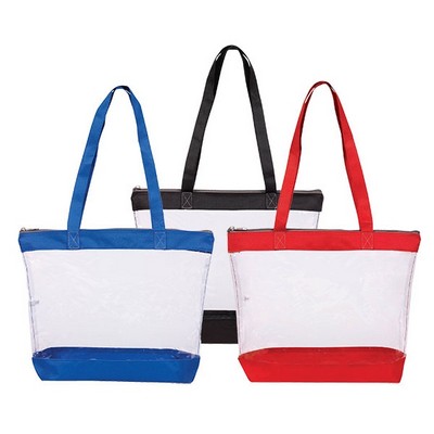 Basic Clear Zipper Tote Bag