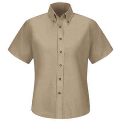 Red Kap™ Women's Short Sleeve Poplin Dress Shirt - Khaki Tan