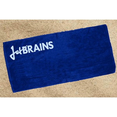 Velour Beach Towel 30X60 - Navy Blue (IMPRINTED)