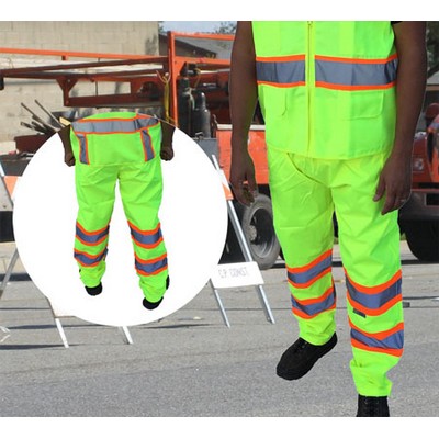 3C Products Safety Neon Green Pants ANSI 107-2015 Class E Water Resistant