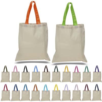 6oz Canvas Tote with Colors Handles