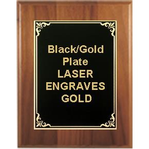 Cherry Plaque 8" x 10" - Black/Gold 5-7/8" x 7-7/8" Hi-Relief Plate