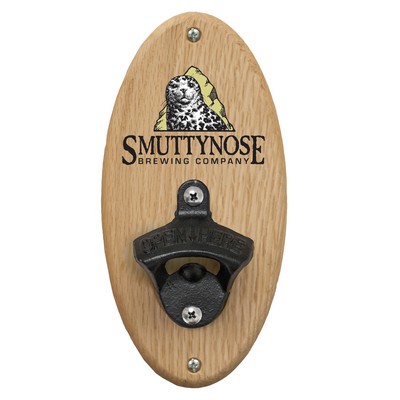 Wall-Mount Round Bottle Opener - 4"w x 12"h x 0.5"d