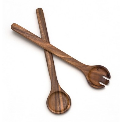 Lipper Acacia Set of 2 Round 13" Salad Servers