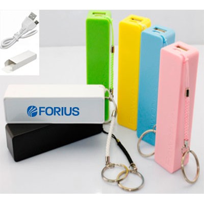 Plastic Rectangle Power Bank Key Ring - 2200