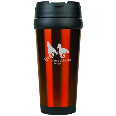 Engraved Gloss Orange Travel Mug W/out Handle