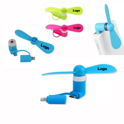 Digital 2-in-1 Mini Fan For Smartphone