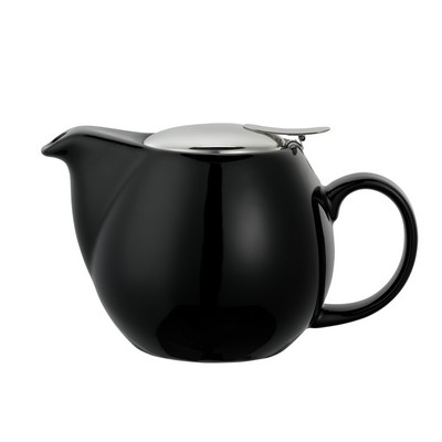 Black Oval Ceramic Teapot (0.47 Liter)