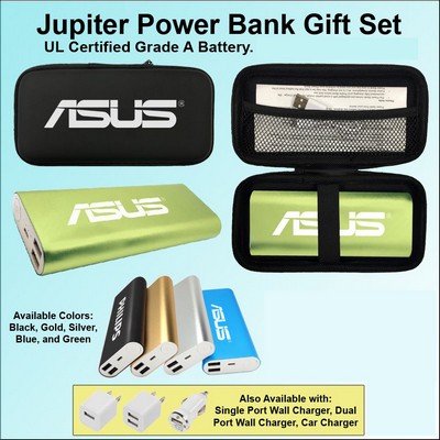 Jupiter Power Bank in Zipper Wallet 10,000 mAh - Green