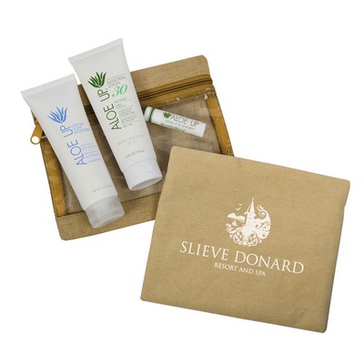 Aloe Up Jute Cotton Envelope with White Collection Sunscreen