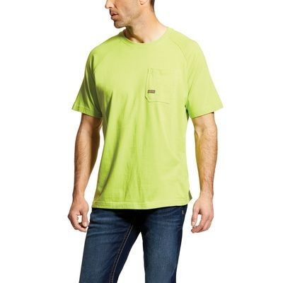 Ariat® Men's Lime Green Rebar® Cotton Strong™ Short Sleeve T-Shirt