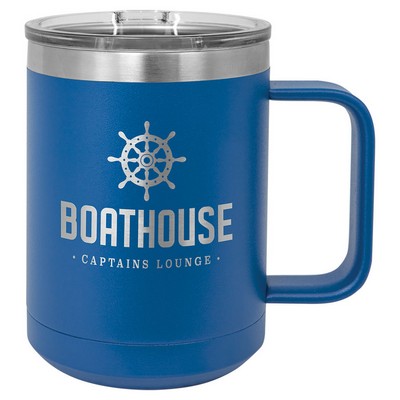 15 Oz. Stainless Steel Coffee Mug - Royal Blue