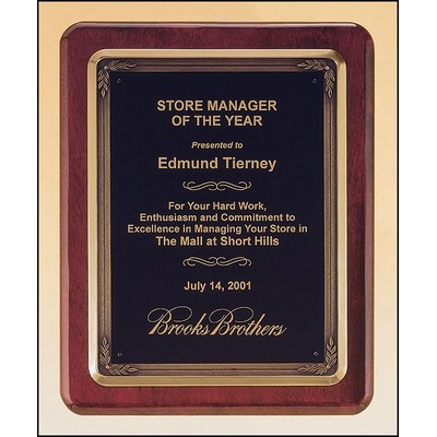 Airflyte® Rosewood Piano-Finish Plaque w/Antique Bronze Plated Metal Frame Casting