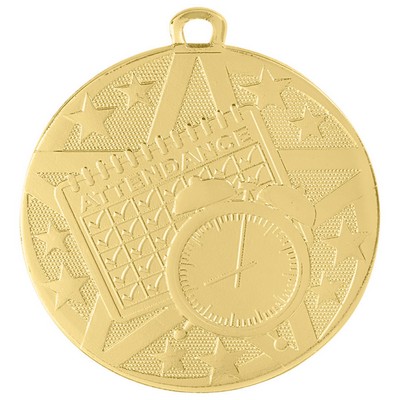 2" Gold Superstar Perfect Attendance Medal