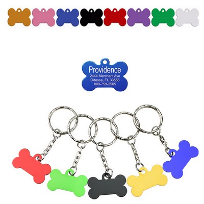 Bone Aluminum Key Chain Dog Tag Name Plate