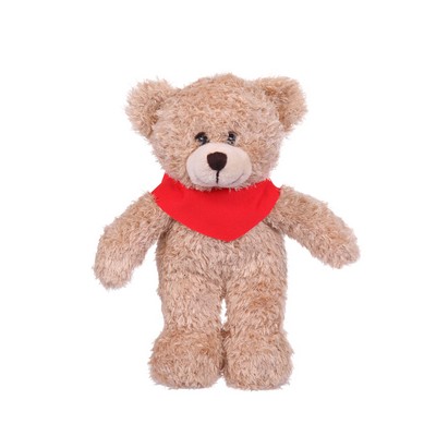 Soft Plush Tan Bear with Bandana