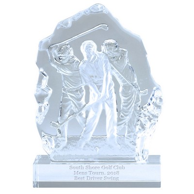 7 ½" Sculpted Male Golfer Glass Award