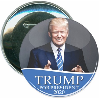 Political - Trump 2020, Photo Gray - 3 Inch Round Button