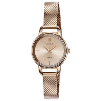 Citizen Ladies' Quartz Rose Gold-Tone Watch w/Rose Dial