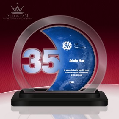 35 Years of Service Circle in choice of colors. 8.5" tall by 10" wide