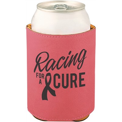 Pink Beverage Holder, Laserable Leatherette, 3-3/4"H