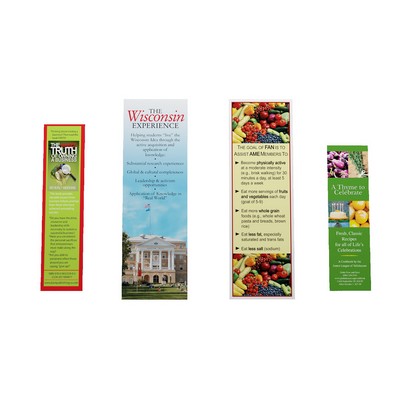 2" x 8" - Full Color Bookmarks - 100lb. Linen Cover - 2 Sided.