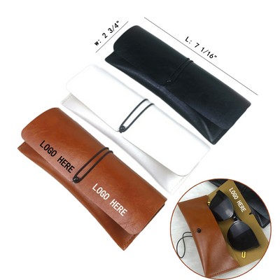 Retro PU leather glasses bag