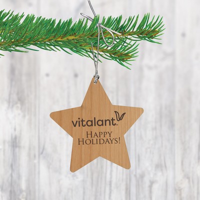 Alder Wood Star Christmas Ornament