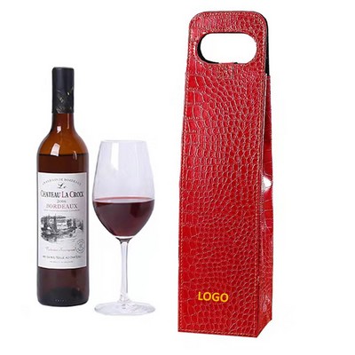 Leather Wine Tote-Alligator