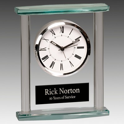 7" Square Glass Clock with Top