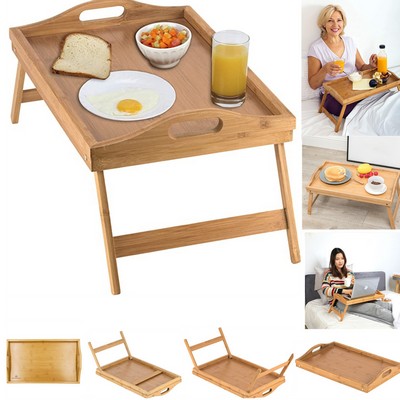 Collapsible Bamboo Bed Tray