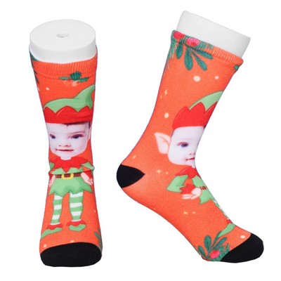 Youth Mid Crew 360 digital printed socks w/ full customization