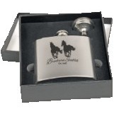 6 Oz. Stainless Steel Flask Set in Black Presentation Box