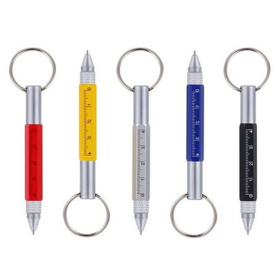 6 in 1 Multifunction Screwdriver Ballpoint Pen Keychain