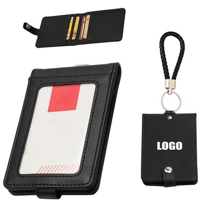 PU Key Chain 5 Pockets Folded PU Leather Card Holder