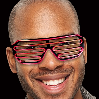 Red LED Slotted EL Sunglasses