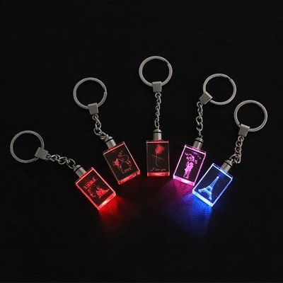 3D Crystal Engraved Key Chain