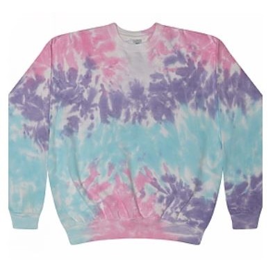 Colortone Adult Crew Neck Tie-Dyed Fleece Sweatshirt