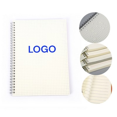 Dot Blank Graph Grid Lined Transparent Cover Spiral Notebook